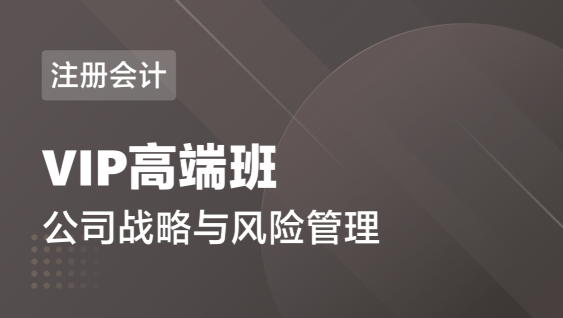 注册会计 公司战略与风险-VIP高端班
